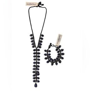 brand new w tags lucky brand, blue, and diamond necklace with matching bracelet